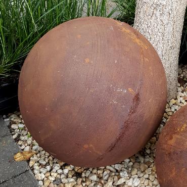 Sphère ajourée métal rouille Cosy, Diam.40 cm