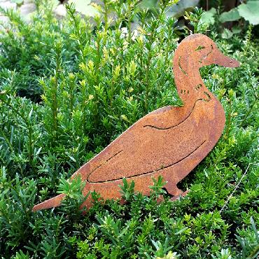 Fiche de massif en métal Trio d'oiseaux, décoration de jardin aspect  rouille, hauteur 110 cm - PEARL