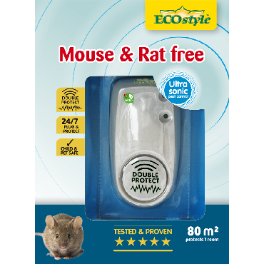 Mouse & Rat Free 80 ECOstyle - Répulsif Ultrason Souris & Rats