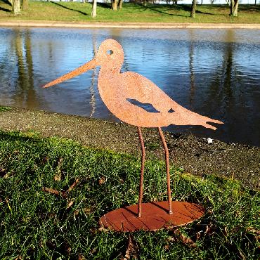 Oiseau décoratif sur tige en métal rouillé - 165 cm, vente au meilleur prix