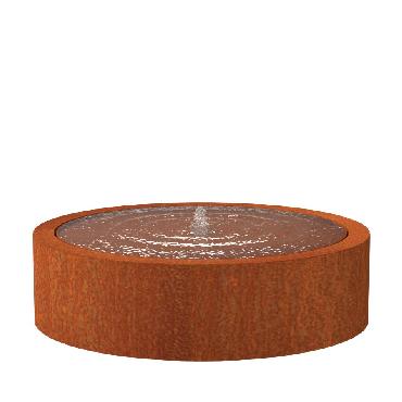 Table d'eau ronde en acier corten 1450x400 mm