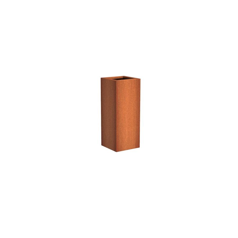 Pot carré haut ANDES en acier corten 400x400x1000 mm