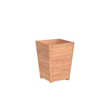 Pot carré évasé SEVILLA en bois exotique 550x550x712 mm